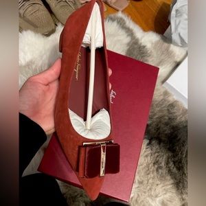 Ferragamo Suede Ballet Flats 9 New